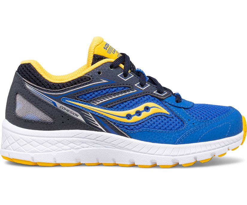 Saucony Cohesion 14 Lace Kids\' Sneakers Blue / Yellow | AU 843AHKP